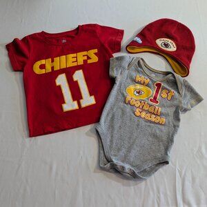 NFL Chiefs 6-9 Month Onesie NWT Stocking Cap 2T Chiefs Tee Red Alex Smith 11